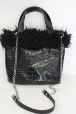 画像4: Candy Stripper / HIBISCUS 2WAY FUR BAG　バッグ  ブラック O-26-06-10-058-PU-BG-OW-ZTK032 (4)