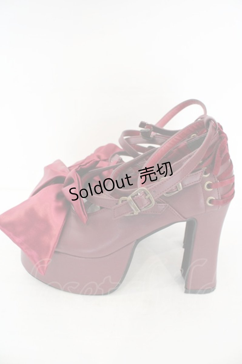 画像2: ATELIER PIERROT / レースアップ厚底パンプス M ワイン O-26-06-10-1009-EL-SH-OW-ZT0614R (2)