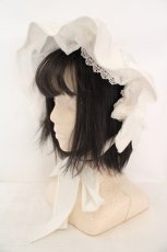 画像1: Angelic Pretty / Sweet Frillボンネット  シロ O-26-06-10-026-AP-AC-IG-ZT0614T (1)