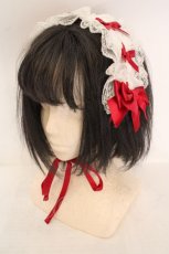 画像1: Amavel / Dreamy Ribbon Wrappingヘッドドレス  シロ×アカ O-26-06-10-027-CA-AC-IG-ZT0614T (1)