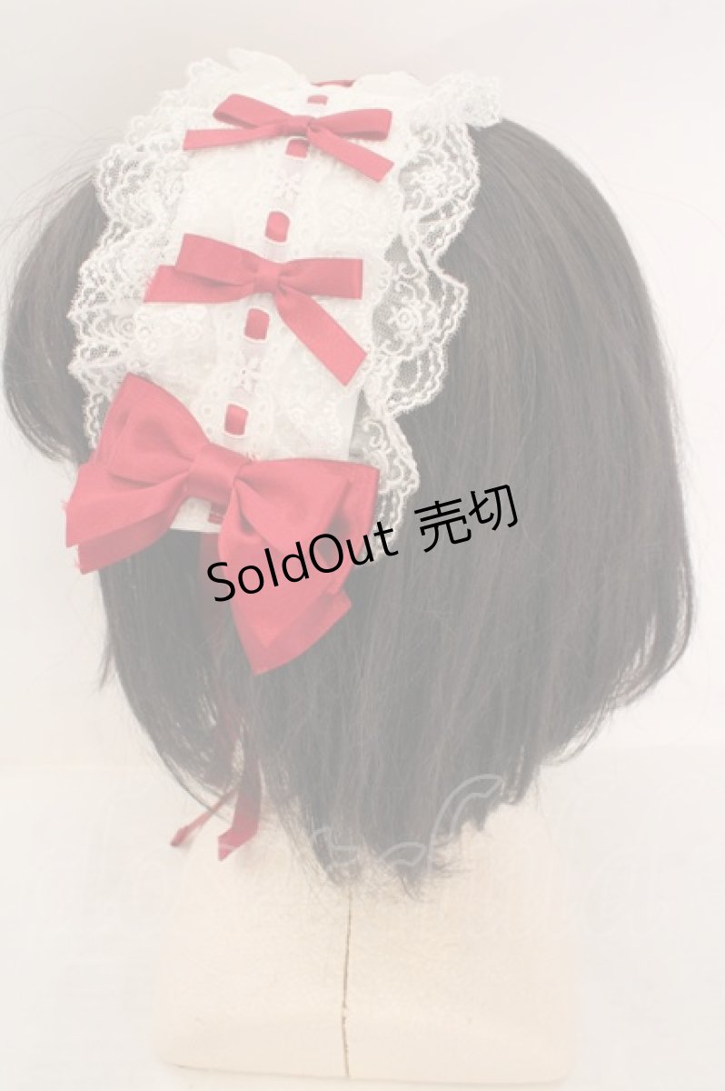 画像2: Amavel / Dreamy Ribbon Wrappingヘッドドレス  シロ×アカ O-26-06-10-027-CA-AC-IG-ZH (2)