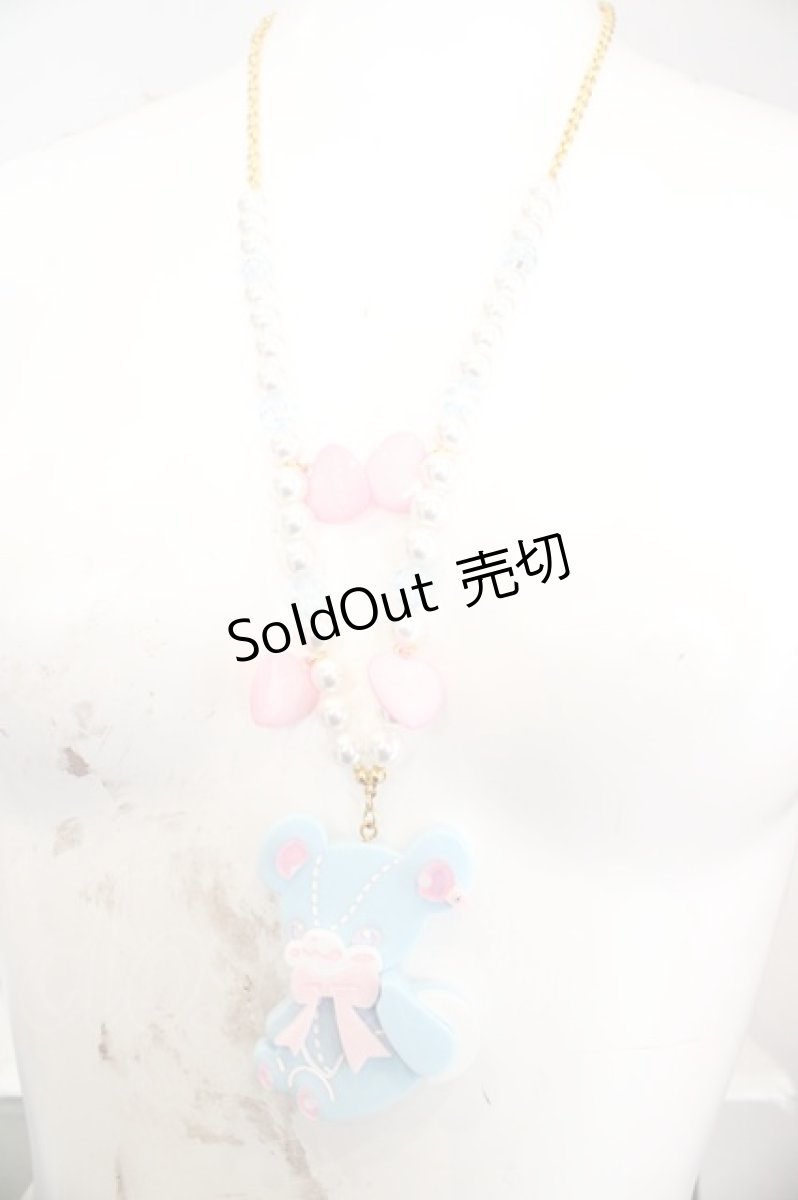 画像2: Angelic Pretty / Cuteはにかみベアーネックレス  サックス O-26-06-10-029-AP-AC-IG-OS (2)