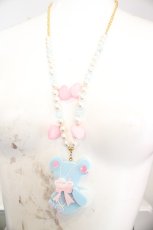 画像2: Angelic Pretty / Cuteはにかみベアーネックレス  サックス O-26-06-10-029-AP-AC-IG-OS (2)