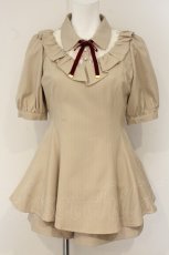 画像1: Secret Honey / レース切り替えストライプセットアップ 2 ベージュ O-26-06-11-032-CA-OP-OW-OS (1)