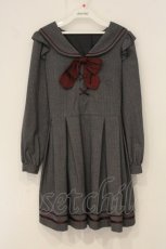 画像1: Secret Honey / ストライプセーラーワンピース 2 グレー O-26-06-11-035-CA-OP-OW-OS (1)