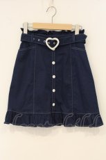 画像1: Secret Honey / ハートバックルボタン配色スカート 2 ネイビー O-26-06-11-036-CA-SK-OW-OS (1)