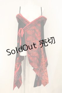 Qutie Frash / オフショル着物カーデ レッド O-26-06-11-048-QU-TO-OW