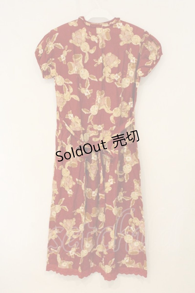 画像4: PINK HOUSE / Tシャツうさぎ柄ローンワンピース  アカ O-26-06-11-049-LO-OP-OW-OS (4)