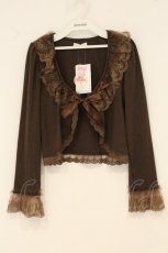 画像1: m petit by misako / AOK*フリルレースカーディガン S ブラウン O-26-06-11-059-LO-TO-IG-OS (1)