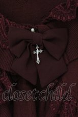 画像2: Chalmiere / クロス透かし編みニットカーデ  ワイン O-26-06-11-064-AX-TO-IG-OS (2)