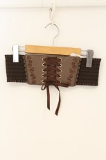 画像1: axes femme / 薔薇刺繍シャーリングベルト  ブラウン O-26-06-11-073-AX-ZA-IG-OS (1)