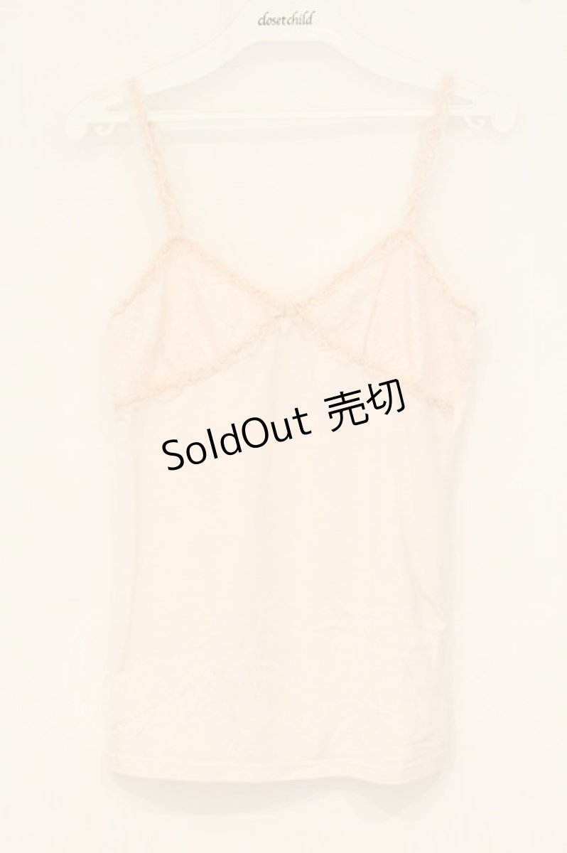 画像1: axes femme / レース切り替えキャミソール  ピンク O-26-06-11-082-AX-TO-OW-OS (1)