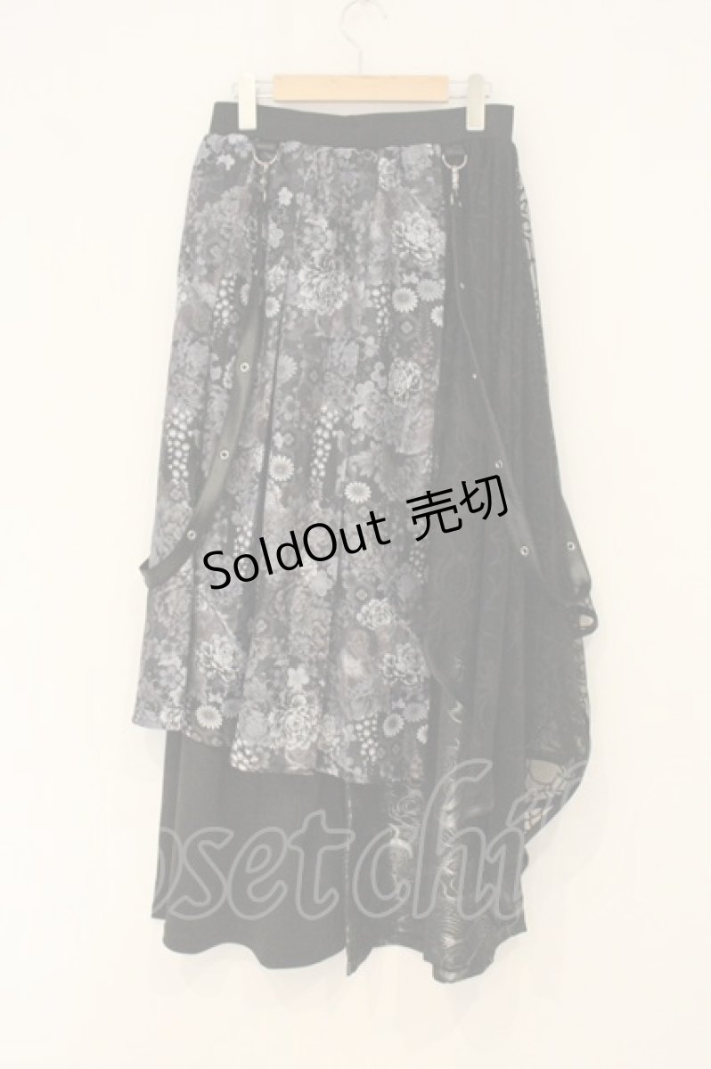 画像5: Qutie Frash / 和柄バギーパンツ  ブラック O-26-06-11-085-QU-PA-OW-OS (5)