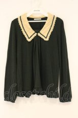 画像1: axes femme / ブローチ付きバイカラープルオーバー M グリーン O-26-06-11-086-AX-TO-OW-OS (1)