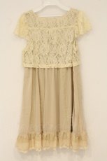 画像3: axes femme / 縦レース切替シフォンチュニック M キナリ O-26-06-11-090-AX-OP-OW-OS (3)