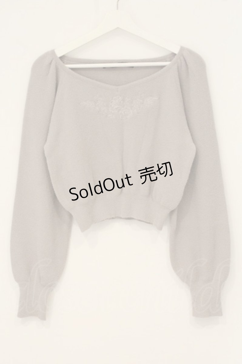 画像1: an another angelus / ローズ同色刺繍シャギーニットプルオーバー F ラベンダー O-26-06-11-011-CA-TO-OW-ZT173 (1)