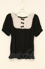 画像1: Secret Honey / ヨーク襟プチリボンカットソー 2 クロ O-26-06-11-029-CA-TO-OW-OS (1)