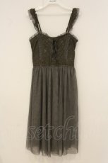 画像1: axes femme POETIQUE / ビスチェデザインチュールワンピース M グリーン O-26-06-13-038-AX-OP-OW-OS (1)