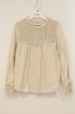 画像1: axes femme / プチスタンドコットンブラウス M キナリ O-26-06-13-039-AX-BL-OW-OS (1)