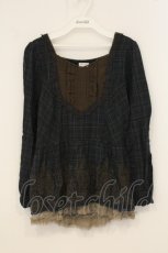画像1: axes femme / 裾パネルフロッキーチュニック  グリーン O-26-06-13-041-AX-TO-OW-OS (1)