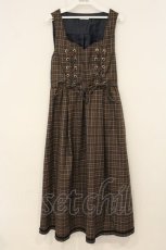 画像1: axes femme POETIQUE / レースアップロングワンピース M ネイビー系 O-26-06-13-057-AX-OP-OW-OS (1)