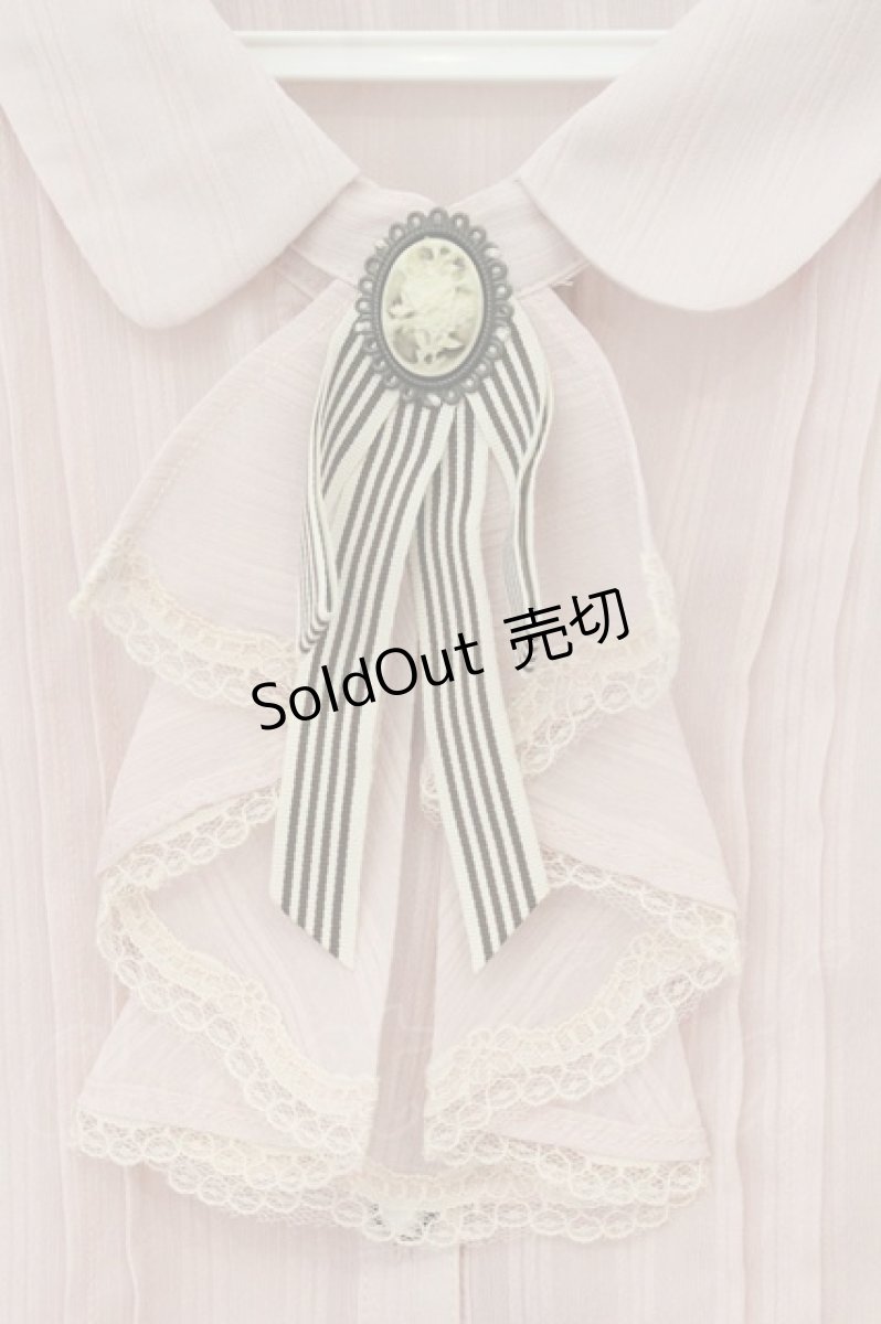 画像2: axes femme / ストライプラッフルフリルブラウス  ピンク O-26-06-13-067-AX-BL-IG-OS (2)
