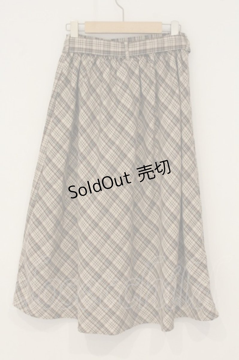 画像3: axes femme / プリーツ切替チェックスカート  ベージュ O-26-06-13-069-AX-SK-IG-OS (3)
