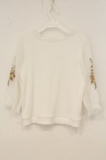 画像3: axes femme / 袖チュール刺繍トップス F シロ O-26-06-13-074-AX-TO-IG-OS (3)