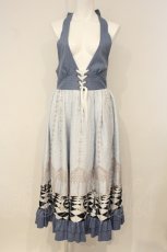 画像1: axes femme POETIQUE / チェスボードホルターワンピース  サックス×シロ O-26-06-13-081-AX-SK-IG-OS (1)