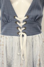 画像2: axes femme POETIQUE / チェスボードホルターワンピース  サックス×シロ O-26-06-13-081-AX-SK-IG-OS (2)