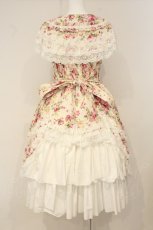 画像6: metamorphose / フローレンスケープ付きミディアムジャンパースカート  アイボリー O-26-06-13-083-ME-OP-OW-OS (6)