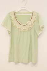 画像1: axes femme / フロントレースTシャツ M グリーン O-26-06-13-028-AX-TO-OW-OS (1)