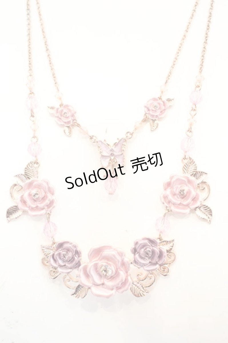 画像1: axes femme / シュガーローズネックレス  ゴールド×ピンク O-26-06-14-001-AX-AC-IG-OS (1)