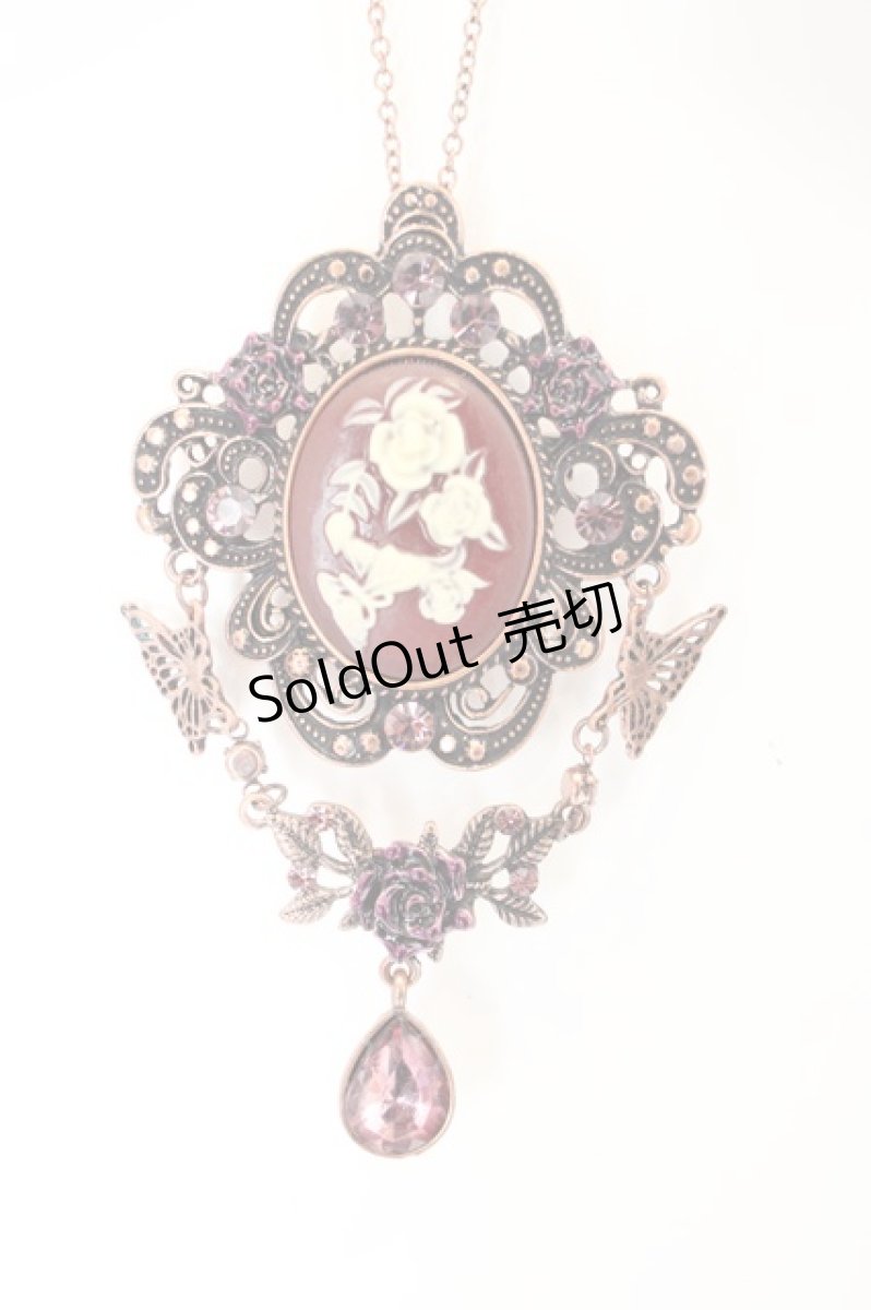 画像1: axes femme / ローズカメオブローチネックレス  ピンクゴールド O-26-06-14-006-AX-AC-IG-OS (1)