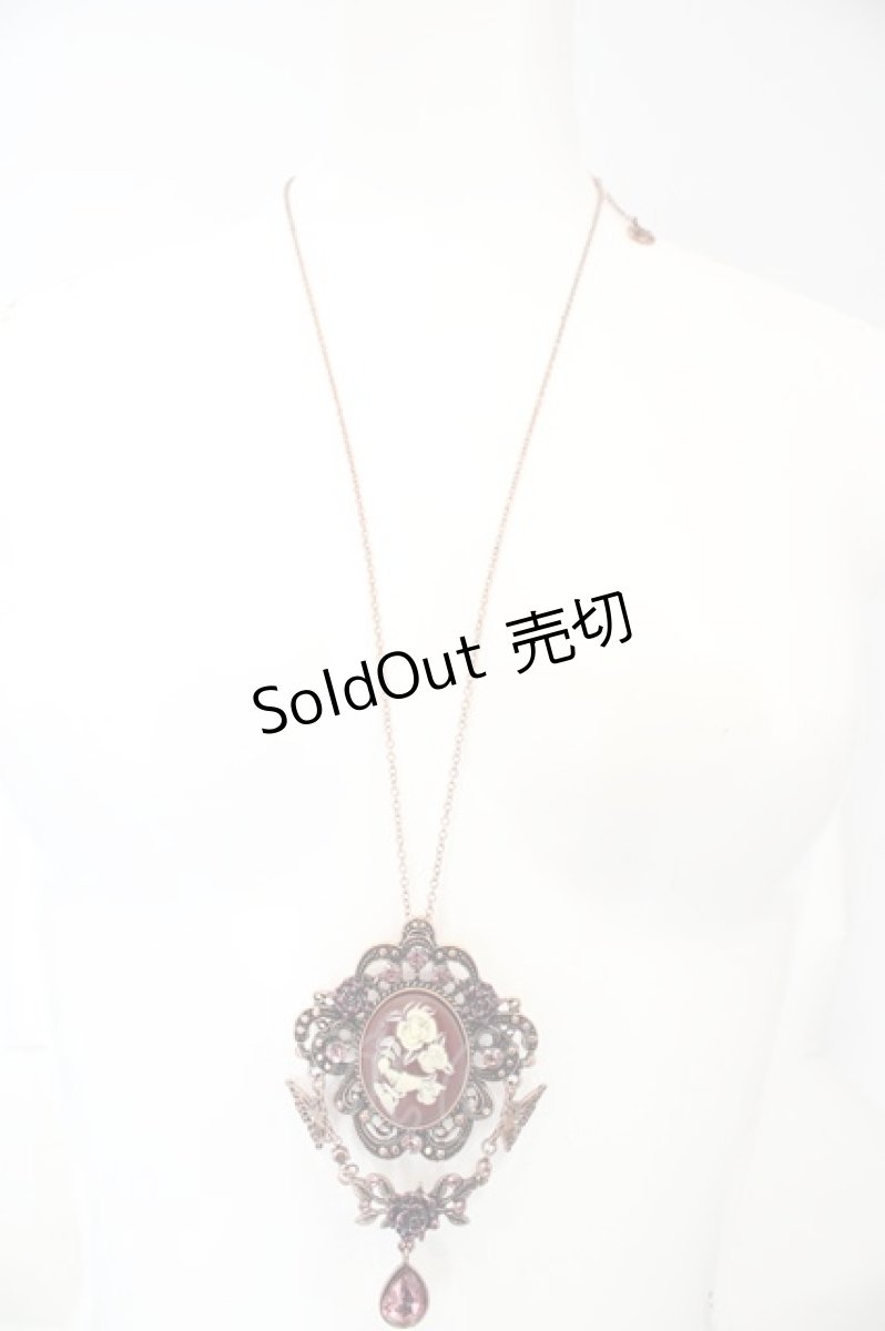 画像2: axes femme / ローズカメオブローチネックレス  ピンクゴールド O-26-06-14-006-AX-AC-IG-OS (2)