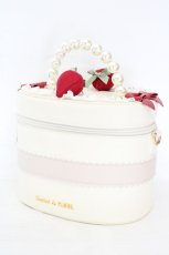 画像1: Maison de FLEUR / ケーキ型パールハンドルバッグ  オフシロ O-26-06-14-075-LO-BG-IG-OS (1)