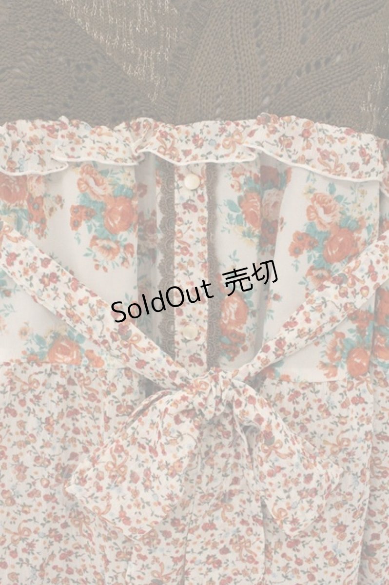 画像2: axes femme / カシュクールニット切替チュニック M アイボリー×カーキグリーン O-26-06-14-1035-AX-OP-IG-OS (2)