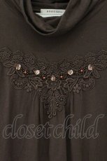 画像2: axes femme / レースストーン配色ハイネックインナーカットソー ブラウン M O-26-06-14-1037-AX-TO-IG-OS (2)