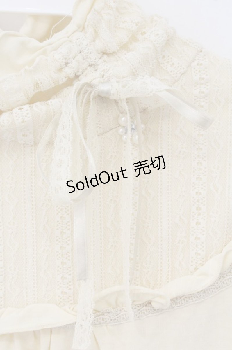 画像2: axes femme / ギャザーネックリボンインナーカットソー M アイボリー O-26-06-14-1044-AX-TO-IG-OS (2)