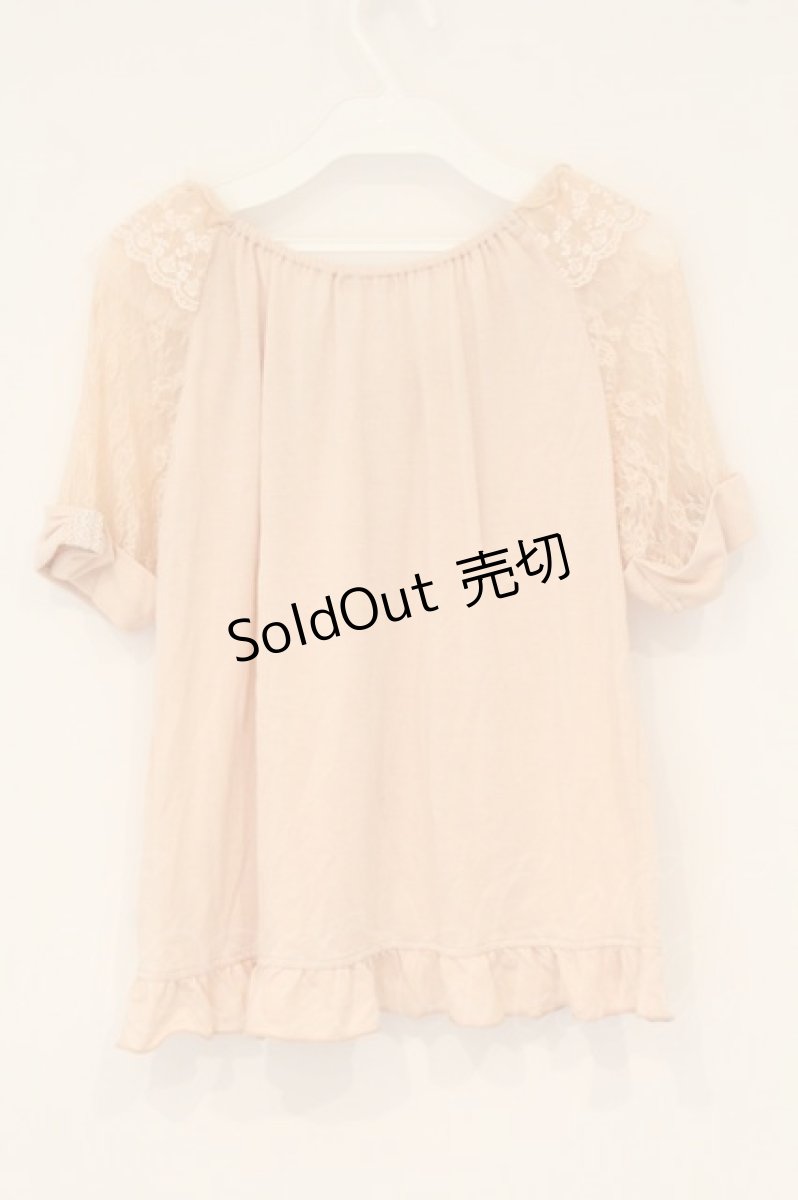 画像3: axes femme / 3つリボンレーススリーブトップス M ピンク O-26-06-14-1050-AX-TO-IG-OS (3)
