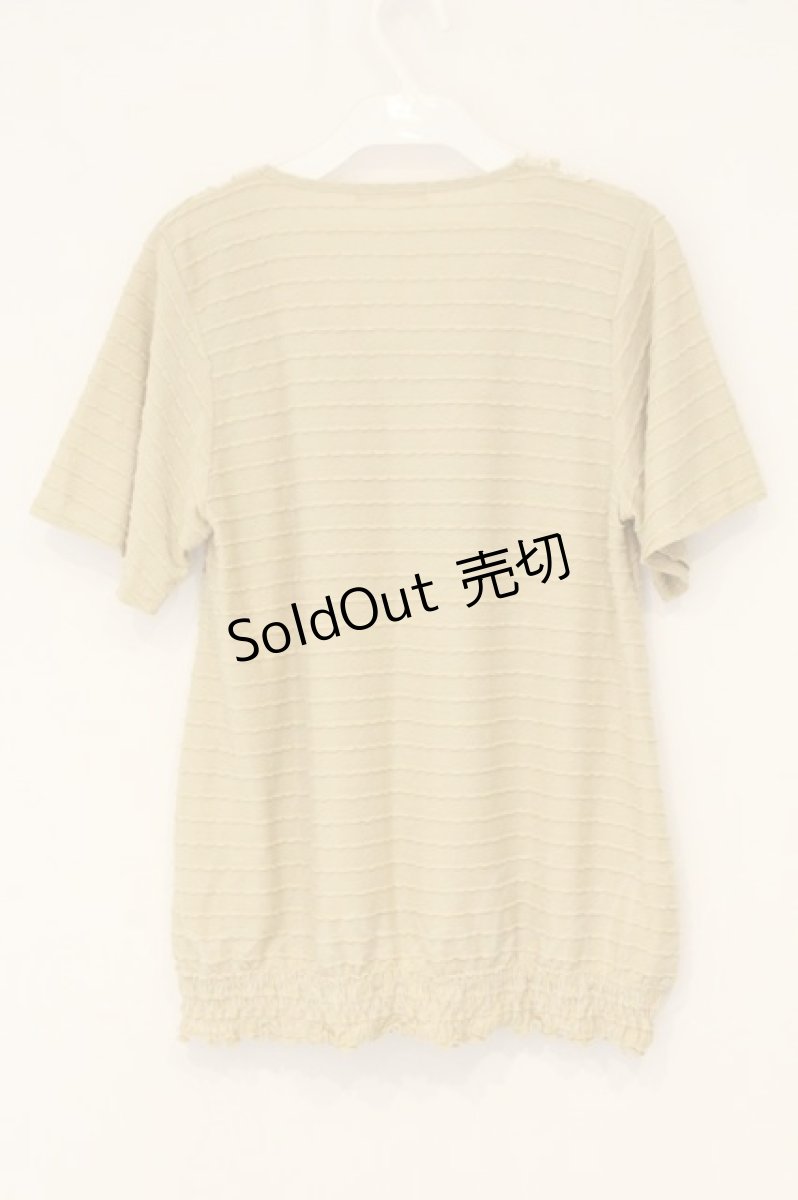 画像3: axes femme / ねこボーダースカラップトップス M イエロー O-26-06-14-1051-AX-TO-IG-OS (3)