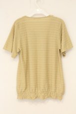 画像3: axes femme / ねこボーダースカラップトップス M イエロー O-26-06-14-1051-AX-TO-IG-OS (3)