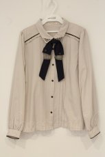 画像1: axes femme / リボンセットブラウス L ベージュ×ネイビー O-26-06-14-1006-AX-BL-IG-OS (1)