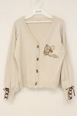 画像1: axes femme / 時計×歯車刺繍ニットカーディガン F アイボリー O-26-06-14-1007-AX-TO-IG-OS (1)