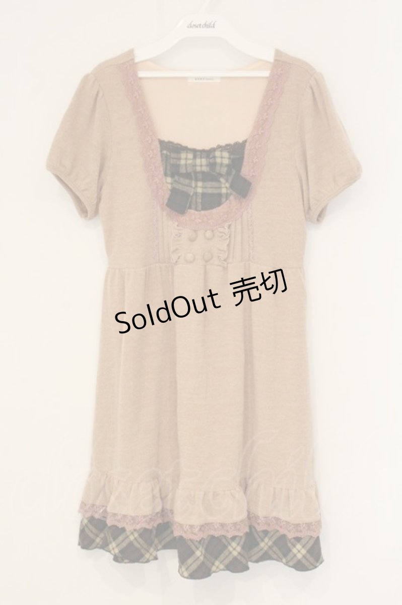 画像1: axes femme / パイル切り替えワンピース M ピンク O-26-06-14-1064-AX-OP-IG-OS (1)