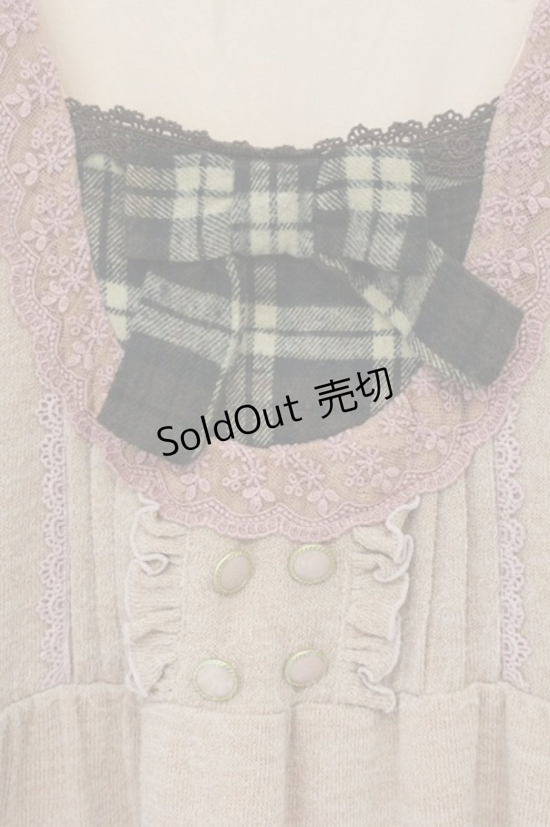 画像2: axes femme / パイル切り替えワンピース M ピンク O-26-06-14-1064-AX-OP-IG-OS (2)