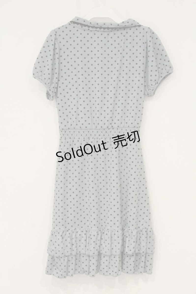 画像3: axes femme / フロント切り替えドットワンピース M サックス O-26-06-14-1065-AX-OP-IG-OS (3)