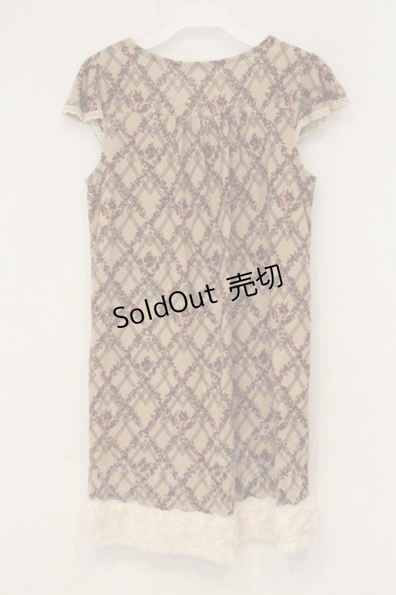 画像3: axes femme / ファー付きプリントニットチュニ M ベージュ O-26-06-14-1067-AX-OP-IG-OS (3)