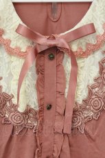 画像2: axes femme / フロントレース&レース襟カットソー M ピンク O-26-06-14-1070-AX-TO-IG-OS (2)