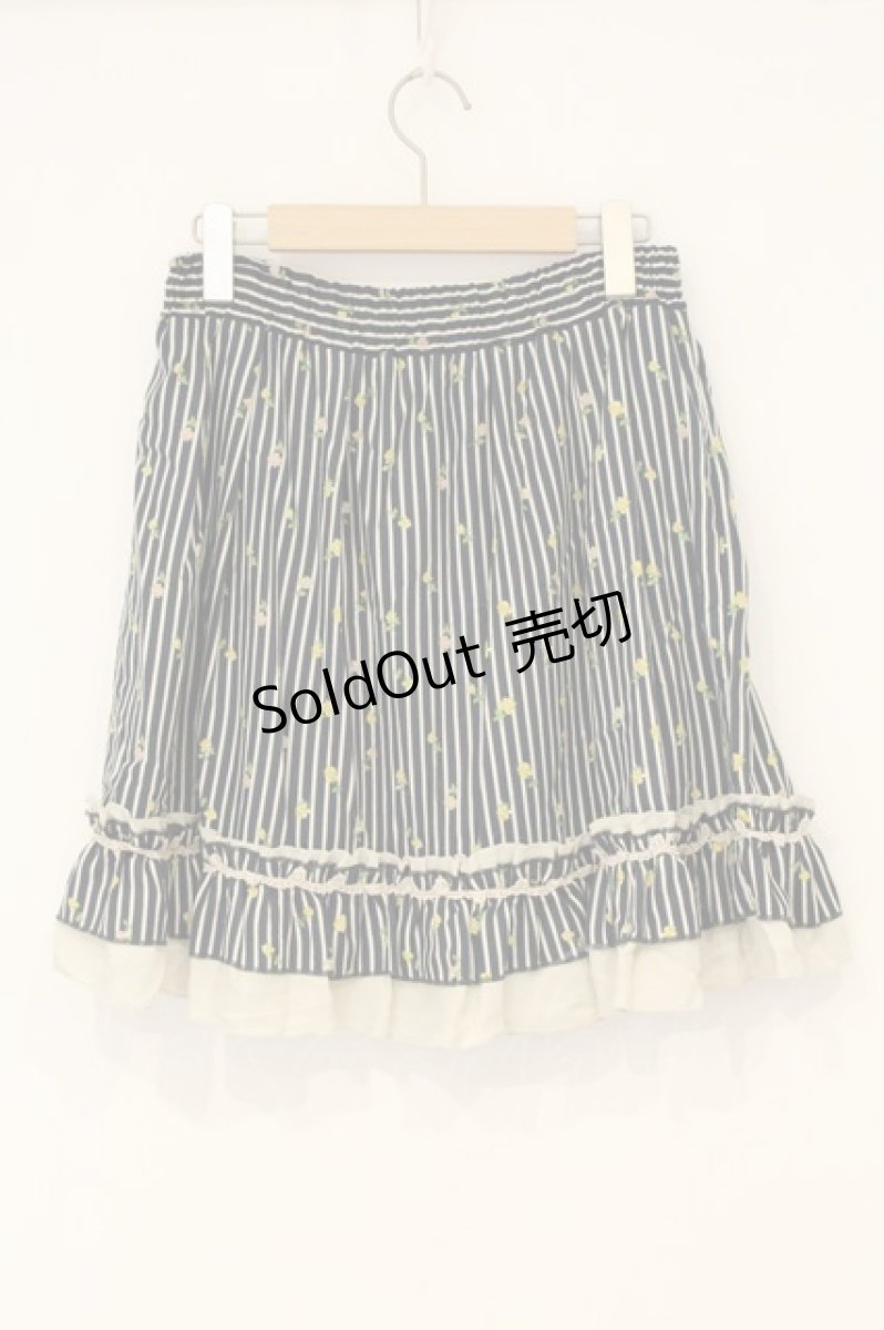 画像3: axes femme / ストライプ花柄スカート M ネイビー×オフシロ O-26-06-14-1072-AX-SK-IG-OS (3)
